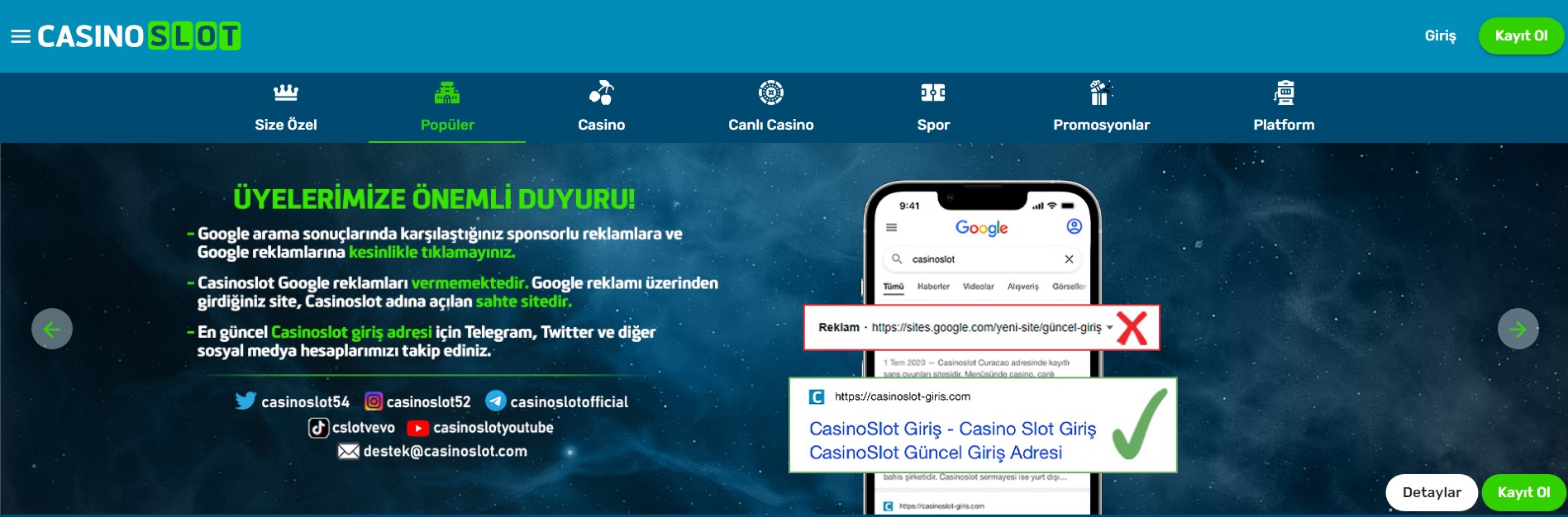 Casinoslot Şikayet